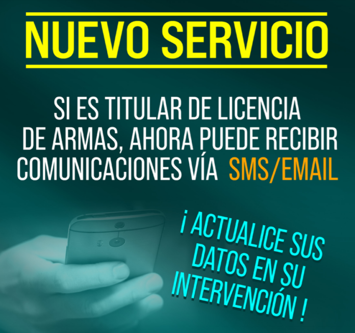 Las Intervenciones de Armas y Explosivos de la Guardia Civil comienzan a informar a los ciudadanos por email y SMS
