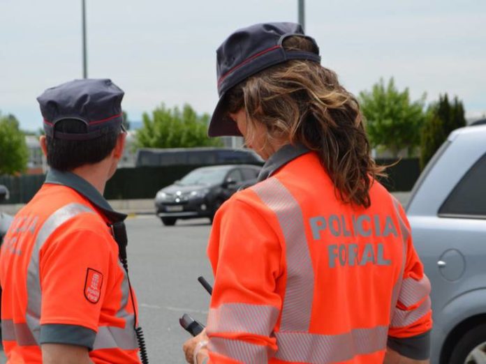 Agentes de la Policía Foral de Navarra en un control